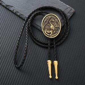 Dragon Accessories Bolo Tie, Bolo Tie for Man, Dragon Brooch, Dragon Art for Man, Men&#39;s Dragon Bolo Tie, Gift for Him, Wedding Gift
