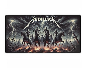 Metallica Desk Mat: Rock Music Office Decor, Gamer Workspace