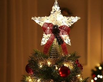 Lighted Christmas Tree Topper, Christmas Star Tree Topper,Light Up Tree Topper,LED Christmas Tree Topper,Lighted Star Topper,Christmas Decor