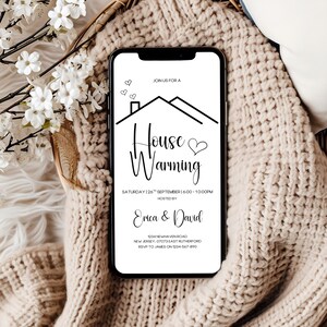 Editable House Warming Invitation, House Warming Party, Modern, Minimalist, Printable or Text Invite, Digital, House Party Invite, Canva image 7