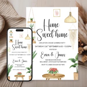 Editable House Warming Invitation, House Warming Party, Modern, Minimalist, Printable or Text Invite, Digital, House Party Invite, Canva