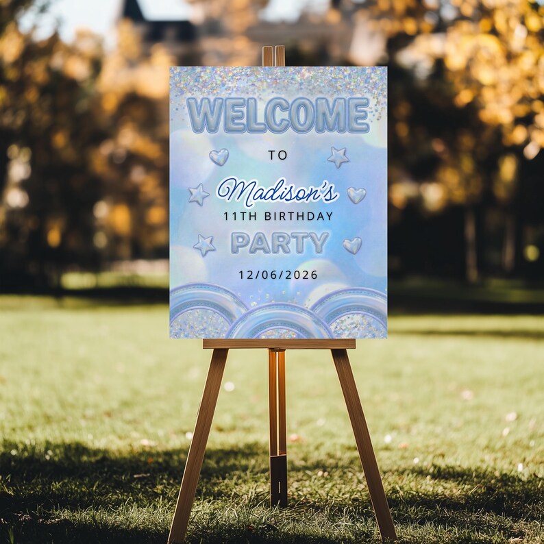 girl-s-blue-birthday-welcome-sign-irridecent-holographic-pastel-nine
