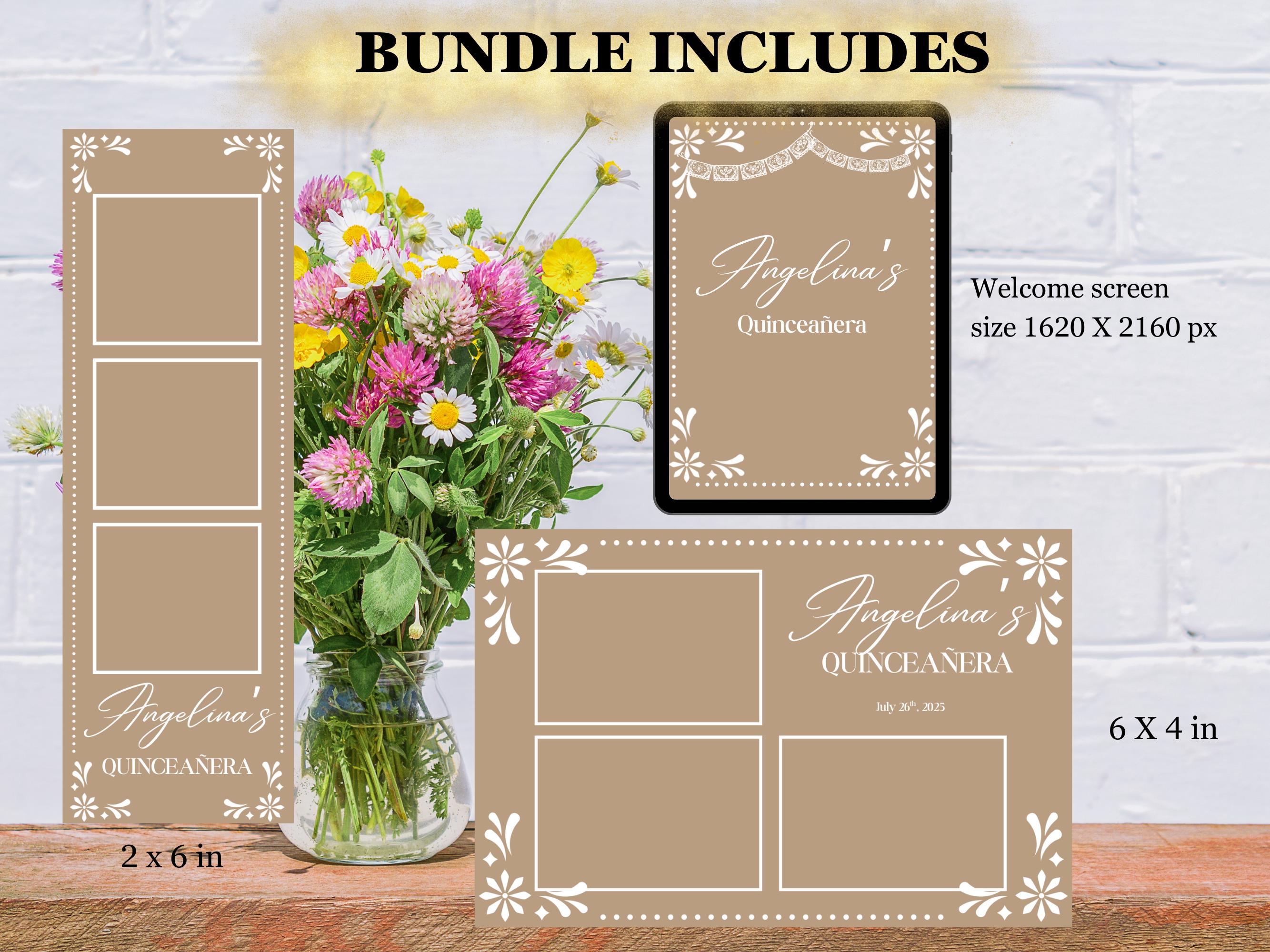 Cielito Lindo Photobooth Templates Customizable 2x6, 4x6,