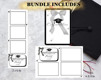 Graduation Photo Booth Template Bundle: Customizable Canva Design (Digital Download)
