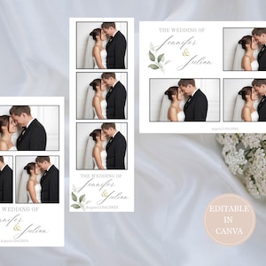 Plantilla elegante para fotomatón de bodas: superposición personalizable en Canva (descarga digital)