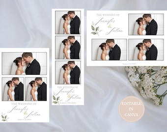 Elegant Wedding Photo Booth Template: Customizable Canva Overlay (Digital Download)