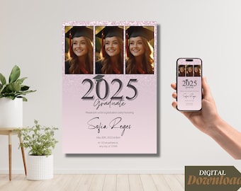 Editable Graduation Invitation Template: Photo Grad Party Invite (Digital Download), editable in Canva
