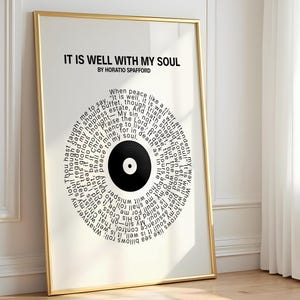 Christian Song Vinyl Art Print Worship Lyric Wall Decor Black White Religious Minimalist Wall Art Music Room Moving in Gift Worship Leader