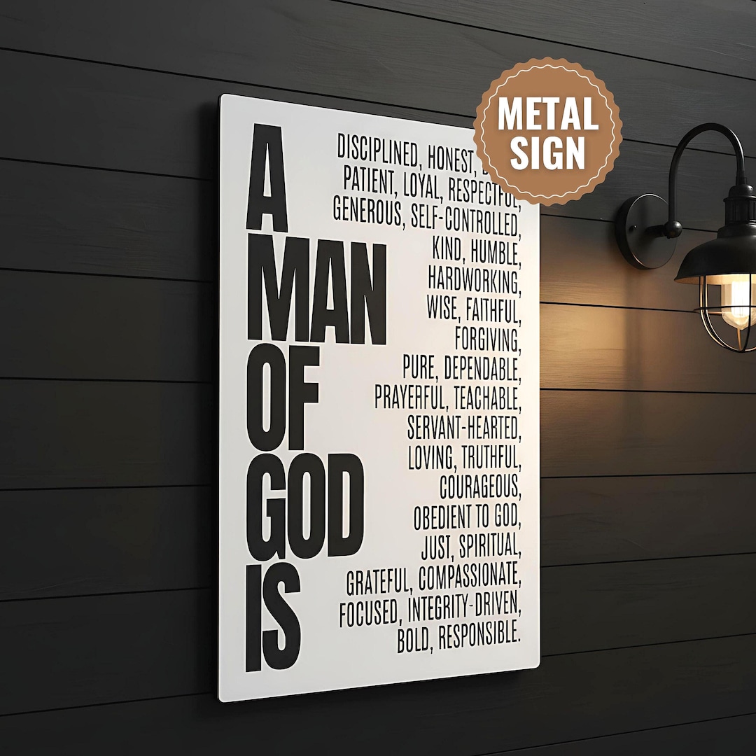 Manly Scripture Graphics A Man of God is Christian Teen Boy Wall Art With Scripture | Bible ...