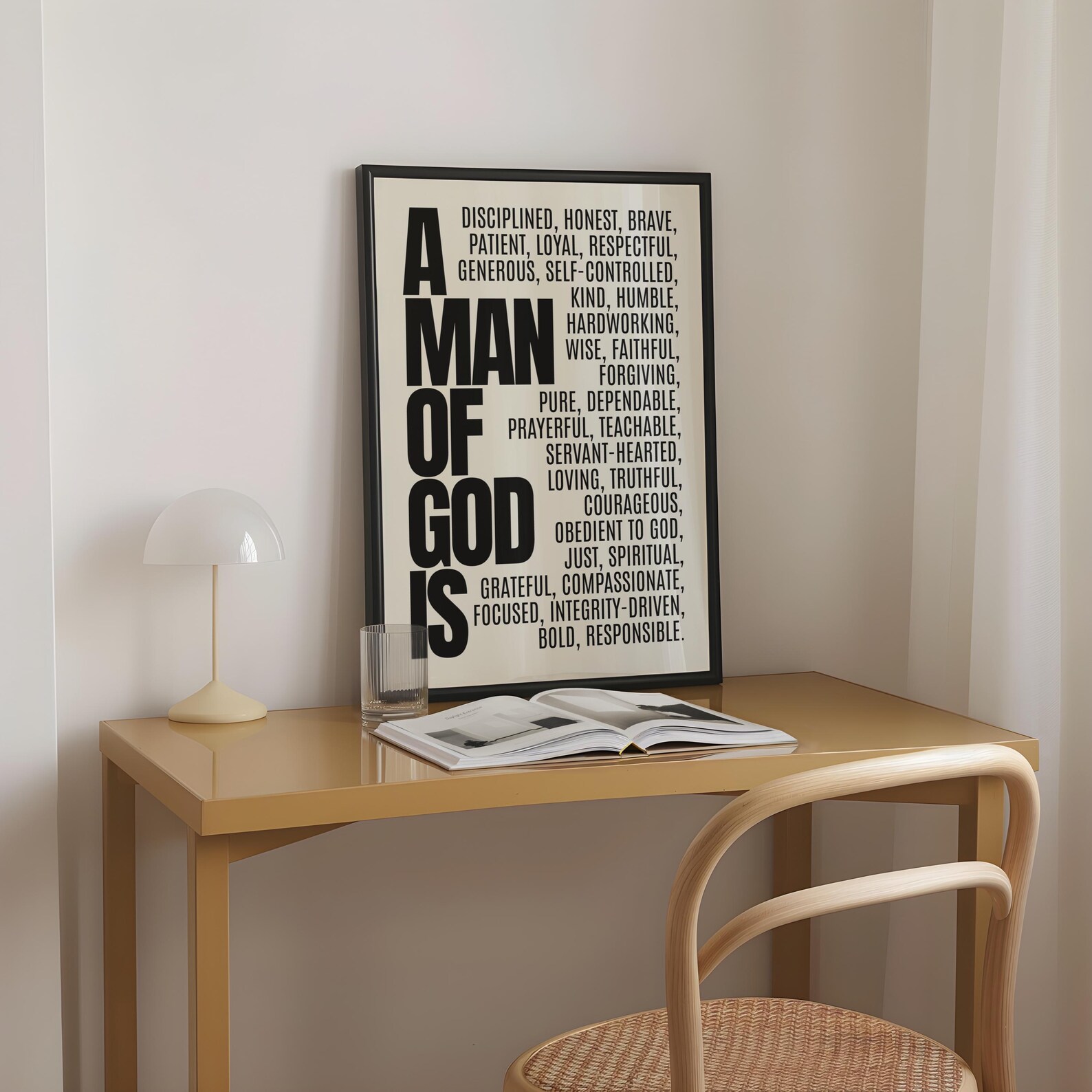 Teen Boy Room Decor Christian Wall Art Boy Scripture Art Black White ...