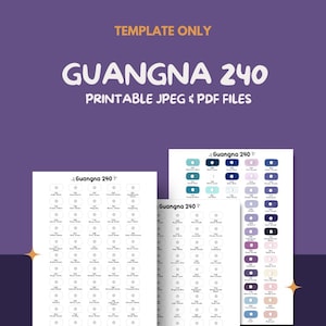Guangna 240 Acrylic Markers Color Chart – Printable JPEG & PDF Files