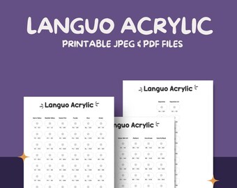 Languo Acrylic Markers Color Chart – – Printable JPEG & PDF Files