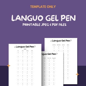 Languo Gel Pen color Chart – Printable JPEG & PDF Files