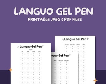 162 Languo Gel Pen color Chart – Printable JPEG & PDF Files