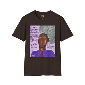 Hear My Prayer Afro Woman Portrait T-Shirt | Inspirational Script Art