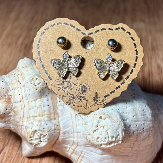 Butterfly Stud Earring Set – Coordinated Pairs - image 1