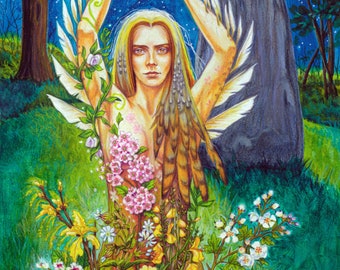 Blodeuwedd by artist Jane Starr Weils