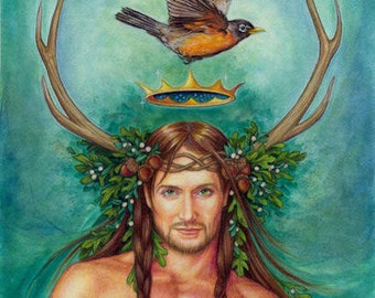 Oak King print by Jane Starr Weils