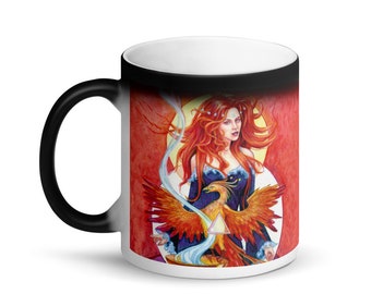Matte Black Magic Mug - Phoenix Fire Element