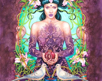 Pomegranate and Doves by Jane Starr Weils