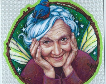 Faerie Godmother sticker by Jane Starr Weils