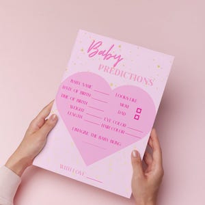 Modèle de carte numérique de prédictions pour baby shower de bébé fille