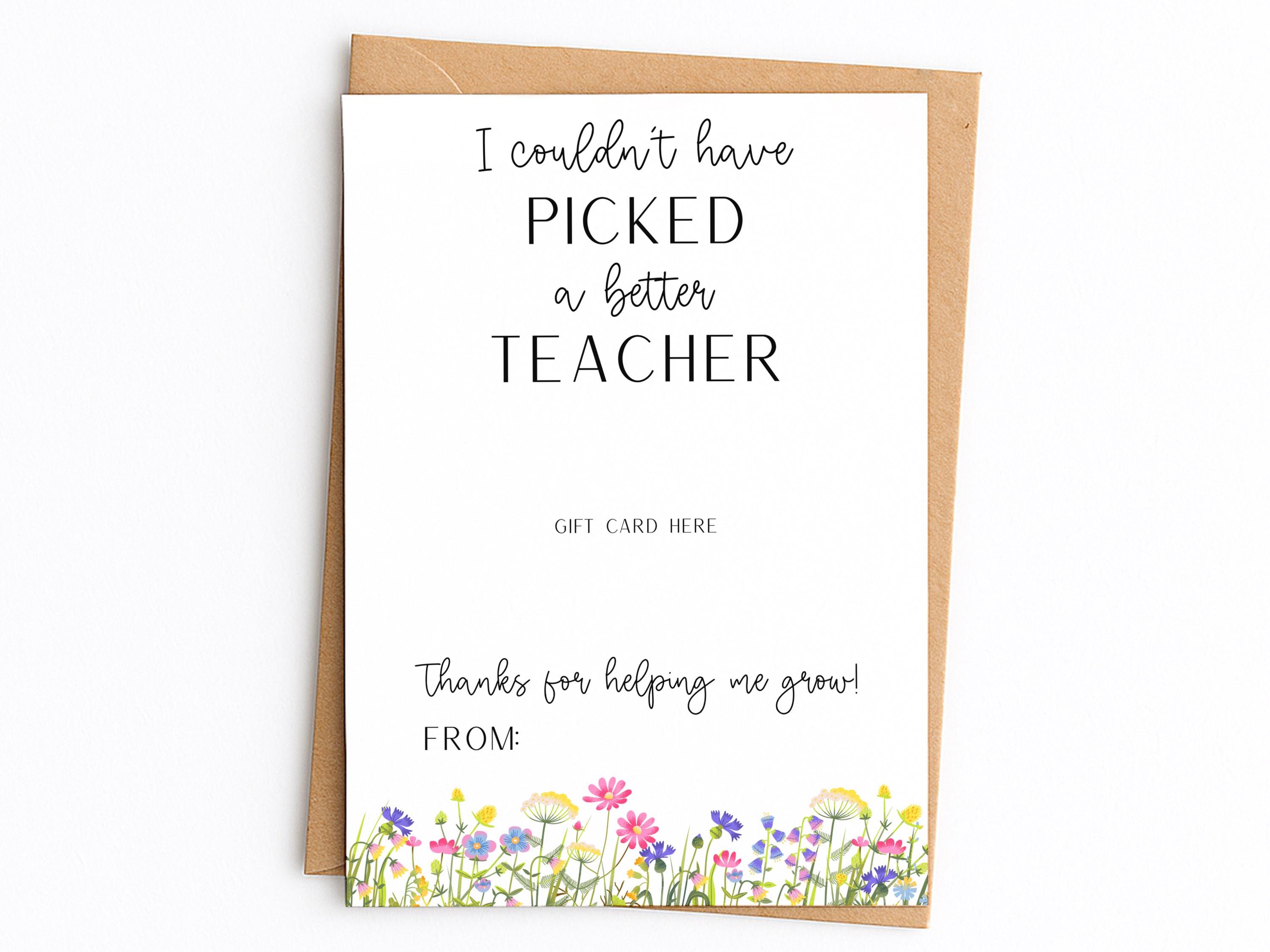 End of Year Teacher Gift Card Holder, Teacher Thanks, Summer Teacher Gift, Last Day of School Gift, Best Teacher Card, Teacher Appreciation