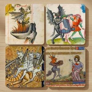 Demonology 1 · Medieval Demon Coasters, Set of 4