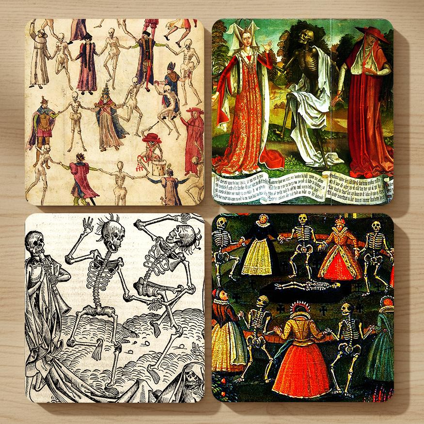 Danse Macabre · the Dance of Death - Coasters, Set of 4 - Etsy