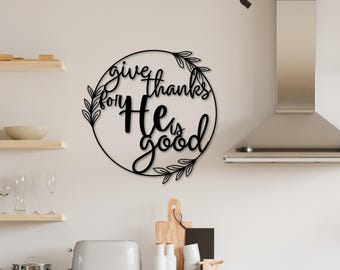Enseigne en métal, décoration murale guirlande de remerciements, décoration d'intérieur il est bon chrétien, art mural religieux de ferme, cadeau confessionnel, signe de Thanksgiving