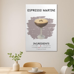 Espresso Martini Art Print, Bar Cart Decor, Trendy Wall Art, Espresso Martini Lovers, Cocktail Gifts, Party Signature Cocktail Drink Sign