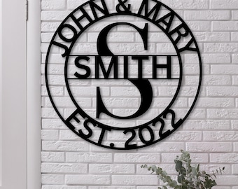 Custom Metal Monogram, Last Name Sign, Personalized Family Name, Metal Monogram, Initial Sign, Housewarming Gift, Monogram Sign, Name Sign