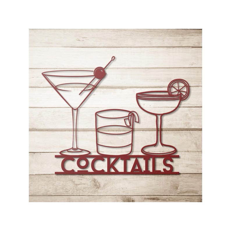 Enseigne à cocktail en métal, affiche de cocktail, décoration de chariot de bar, oeuvre d'art de bar, décoration de bar, cadeau pour les amateurs de whisky, cadeau pour les amateurs de cocktails image 5