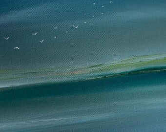 An original oil painting on stretched canvas.