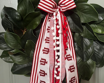 Indiana University, Hoosier Hanging Ribbon Charms for Wreaths and Arrangements