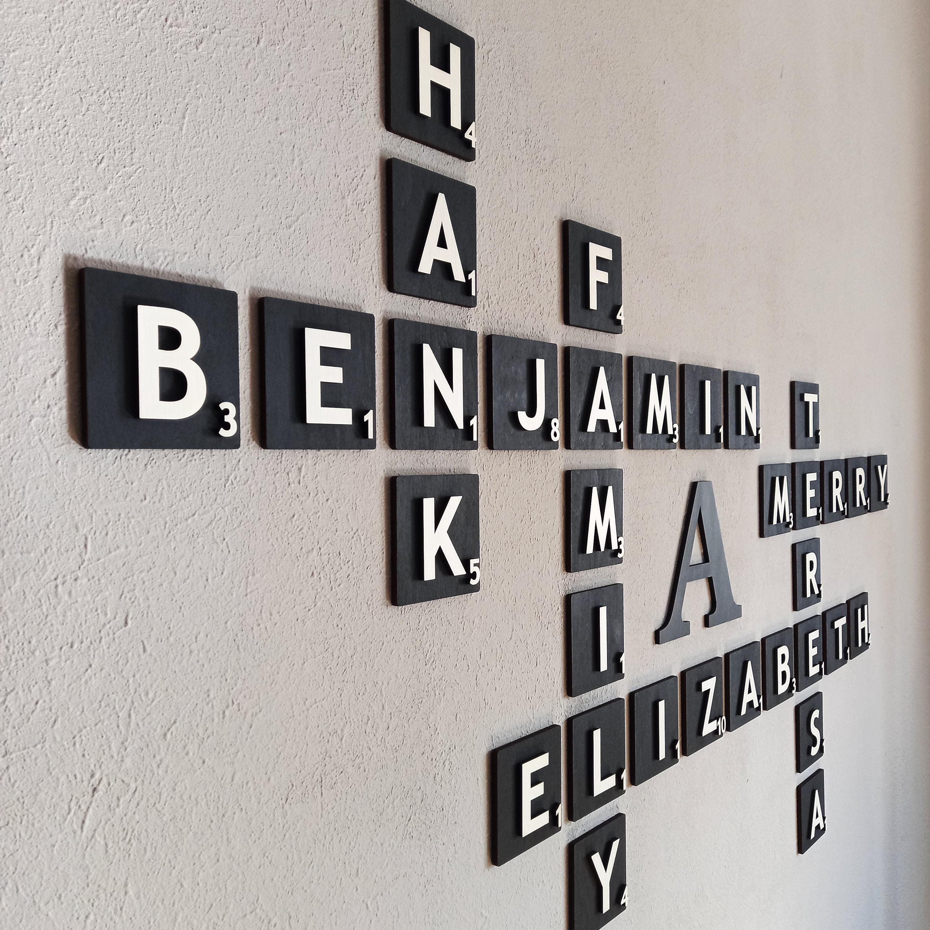 Custom Wooden Scrabble Tiles – Personalized Wall Art, Family Name Decor ...