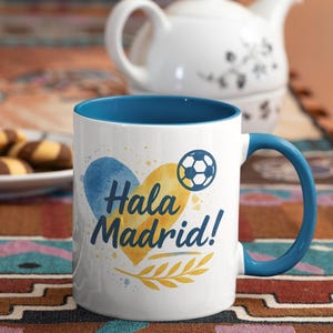 Real Madrid Mug, Hala Madrid Coffee Cup, Football Fan Gift, Soccer Lover Beverage Holder, Sports Enthusiast Drinkware, Unique Sports Mug