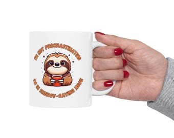 Funny Sloth Ceramic Coffee Mug – "Energy-Saving Mode"