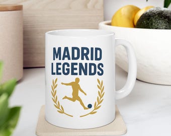Real Madrid Legends Ceramic Coffee Mug, Football Fan Gift