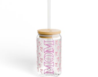 Mom Sipper Glass with Bamboo Lid