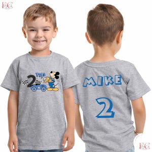 Custom Mickey Mouse Birthday Boy T-Shirt Personalized Mickey Birthday Shirt Two Fast Birthday Disney Shirt Racing Shirt