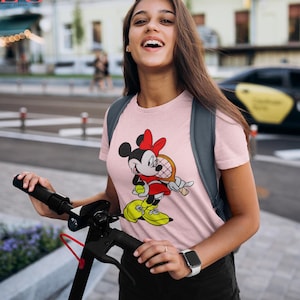 Minnie Mouse Tennis T-Shirt Tennis Gift for Her Disney Shirt Tennis Shirt Disneyworld Shirt for Girl Gift Pink