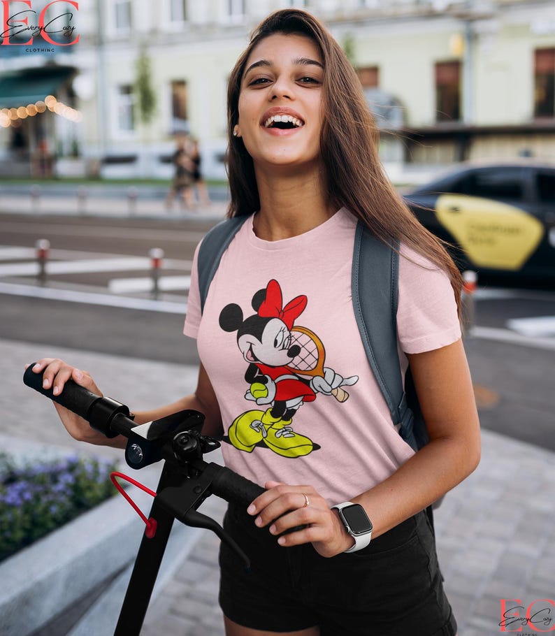 Minnie Mouse Tennis T-Shirt Tennis Gift for Her Disney Shirt Tennis Shirt Disneyworld Shirt for Girl Gift Pink