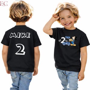 Custom Mickey Mouse Birthday Boy T-Shirt Personalized Mickey Birthday Shirt Two Fast Birthday Disney Shirt Racing Shirt