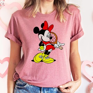 Minnie Mouse Tennis T-Shirt Tennis Gift for Her Disney Shirt Tennis Shirt Disneyworld Shirt for Girl Gift Heather Mauve