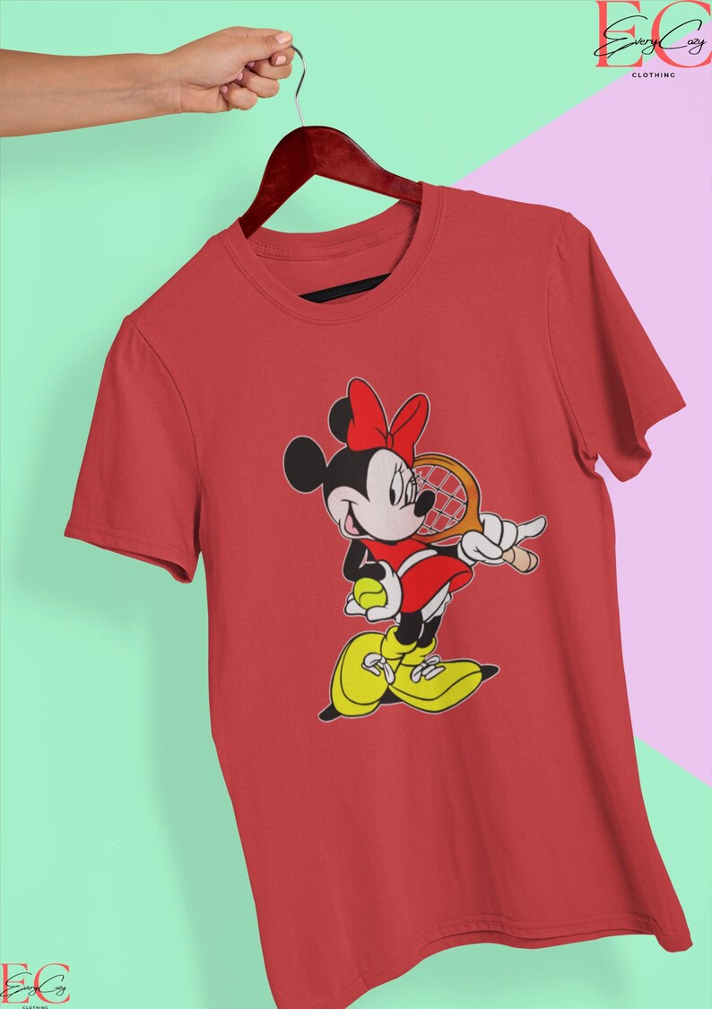 Minnie Mouse Tennis T-Shirt Tennis Gift for Her Disney Shirt Tennis Shirt Disneyworld Shirt for Girl Gift Red