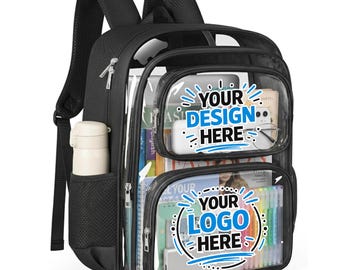 Custom Clear Backpack Stadium Approved Transparent Bag, Personalized Clear PVC Backpack, transparent bag
