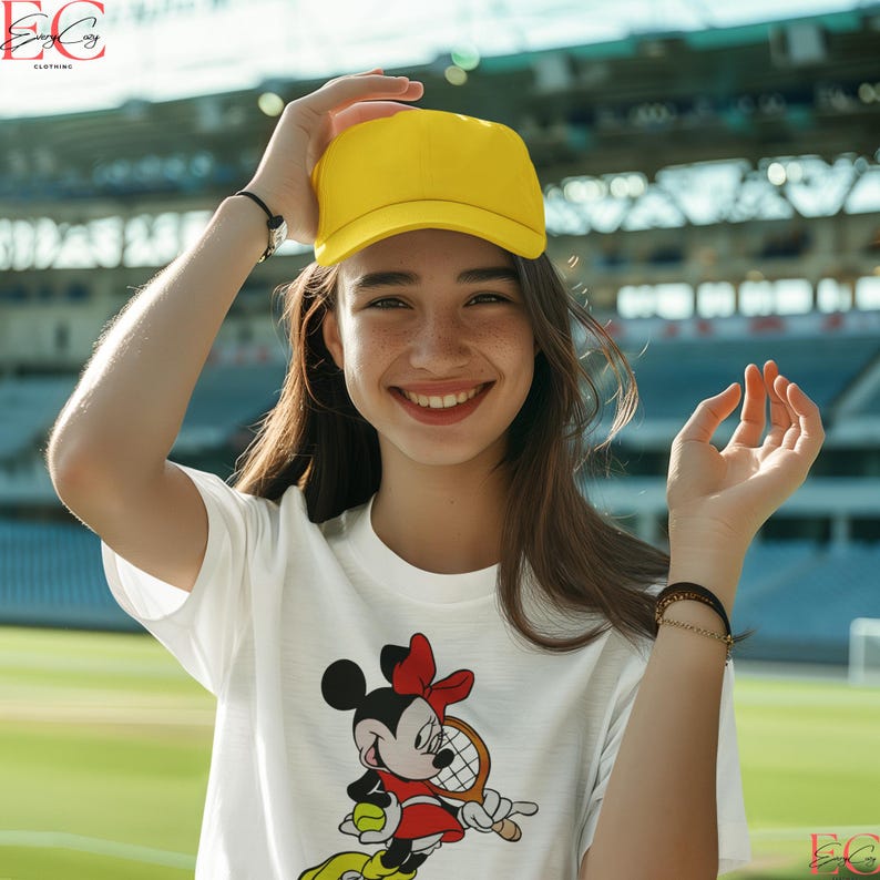 Minnie Mouse Tennis T-Shirt Tennis Gift for Her Disney Shirt Tennis Shirt Disneyworld Shirt for Girl Gift White