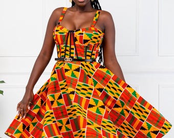 corset kente dress Kente corset dress