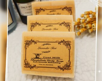 Goat milk Soap,Handmade Body Soap,Natural SOAP,Moisturizing, All Vegetable Soap-Lavender Tsai